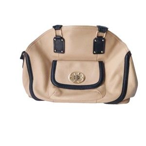 Emma Fox Tan and Black Leather Weekender Bag